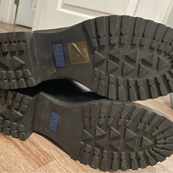 ALDO Black Knee-High Leather Boots with Zipper - Picture 8 of 11